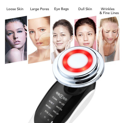 7-in-1 Facial Massager EMS Micro-current Color Light Vibration LED Beauty Purifying Introducer Skin Care Beauty Device - Image 6