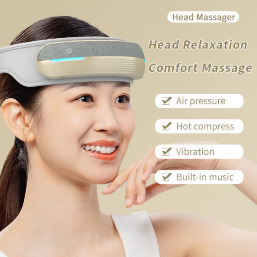 Foldable Heated Head Massager With Air Compression, Music & USB Charging, Portable & Relaxing - Image 3